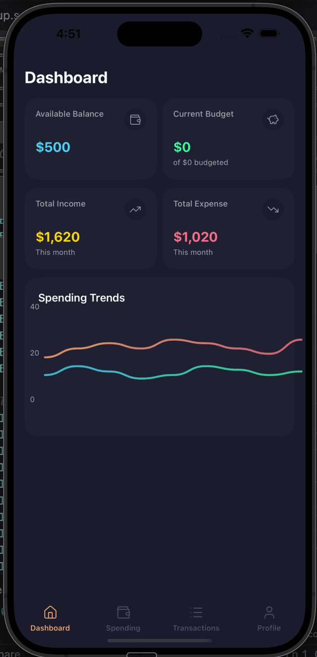Category detail with spending breakdown